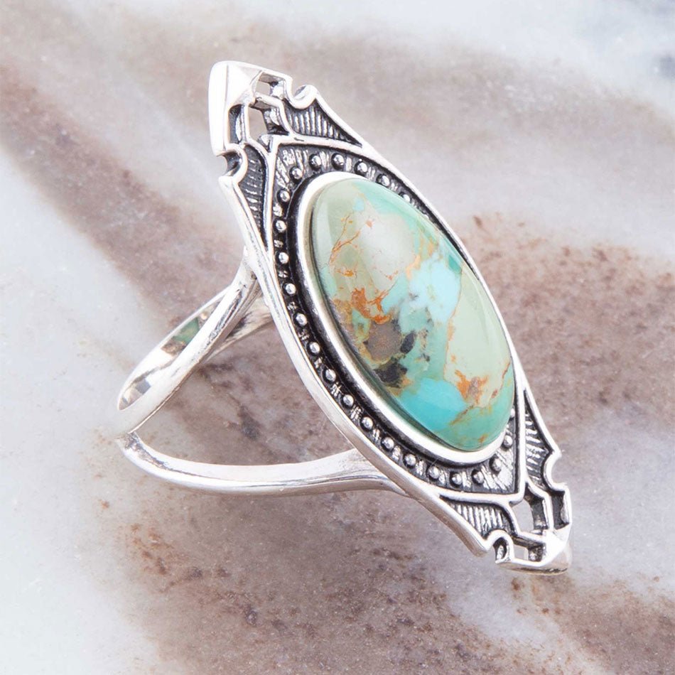 Phantom Blue Turquoise and Sterling Silver Ring