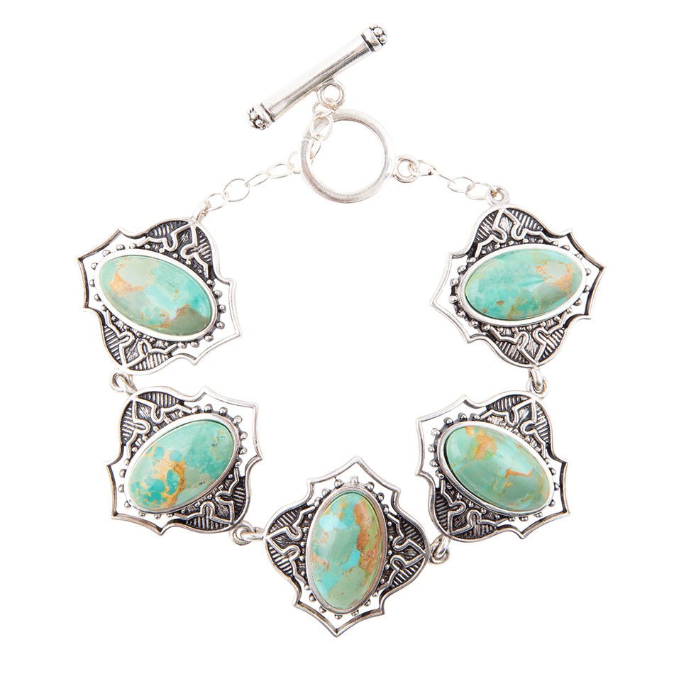 Phantom Turquoise and Sterling Silver Toggle Bracelet