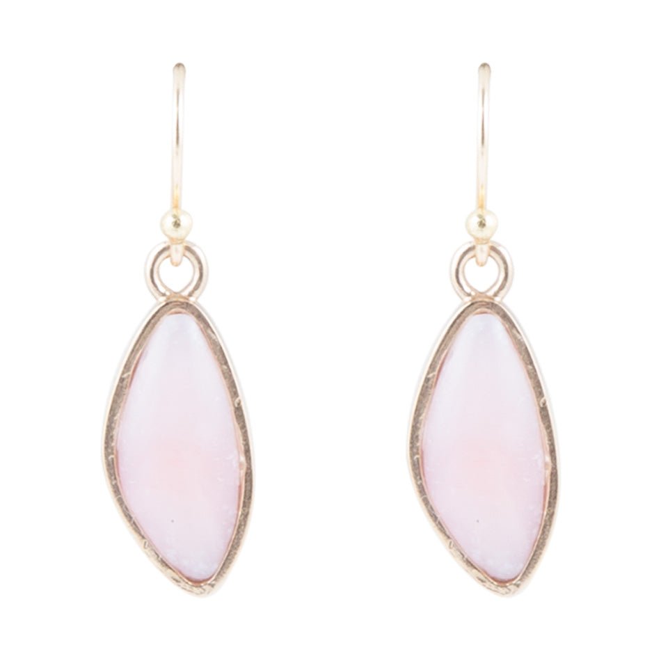 Pink Opal and Bronze Drop Earring