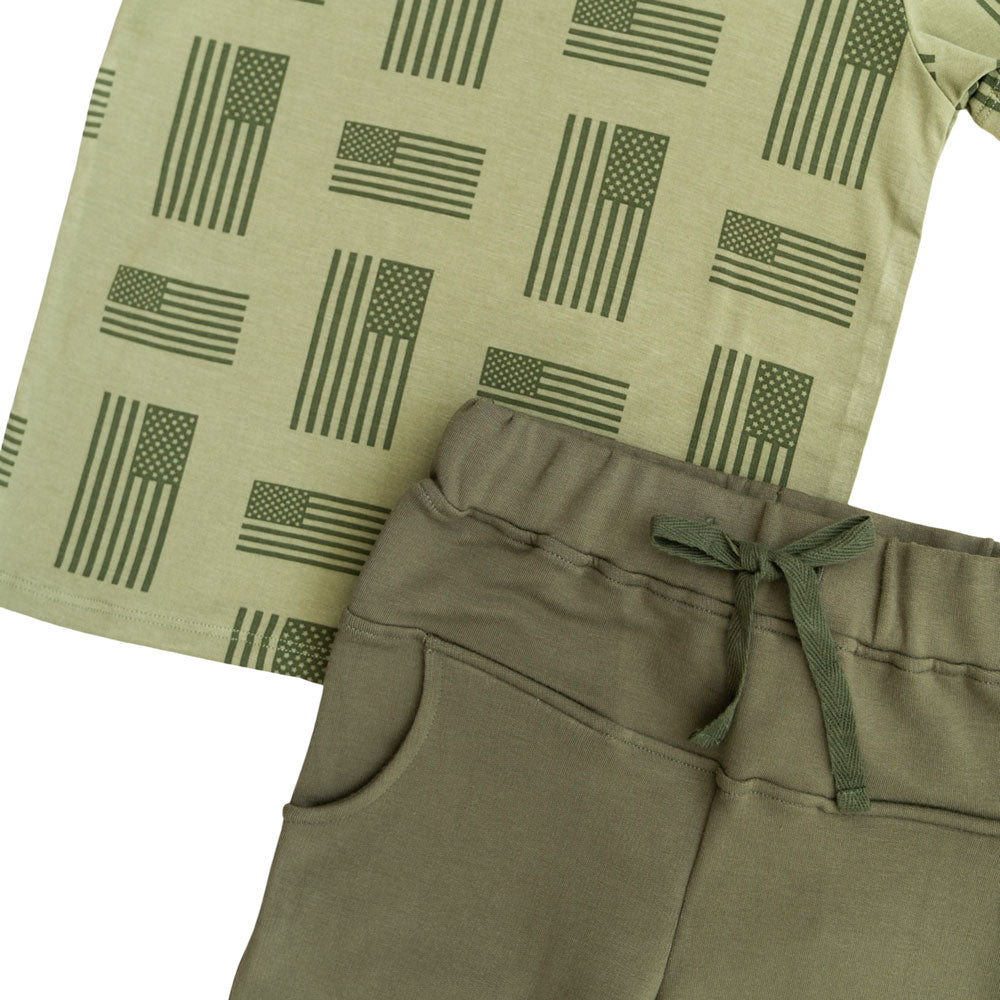 Bamboo Short Sleeve Tee and Jogger Set Kolton Laree + Co.