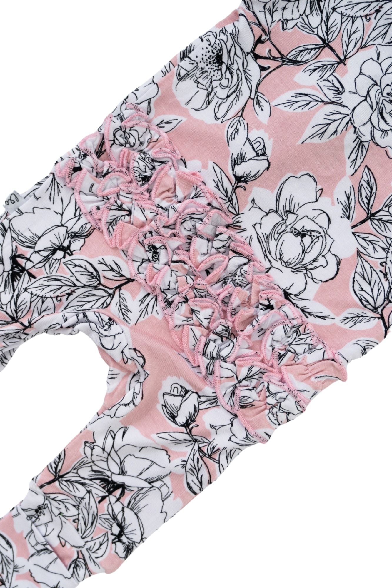 Allie Floral Bamboo Ruffle Convertible Footie 2T-4T Laree + Co.