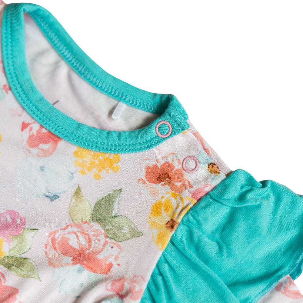 Floral Bamboo Peplum Set with Bummie Lightweight Cozy Baby Outfit