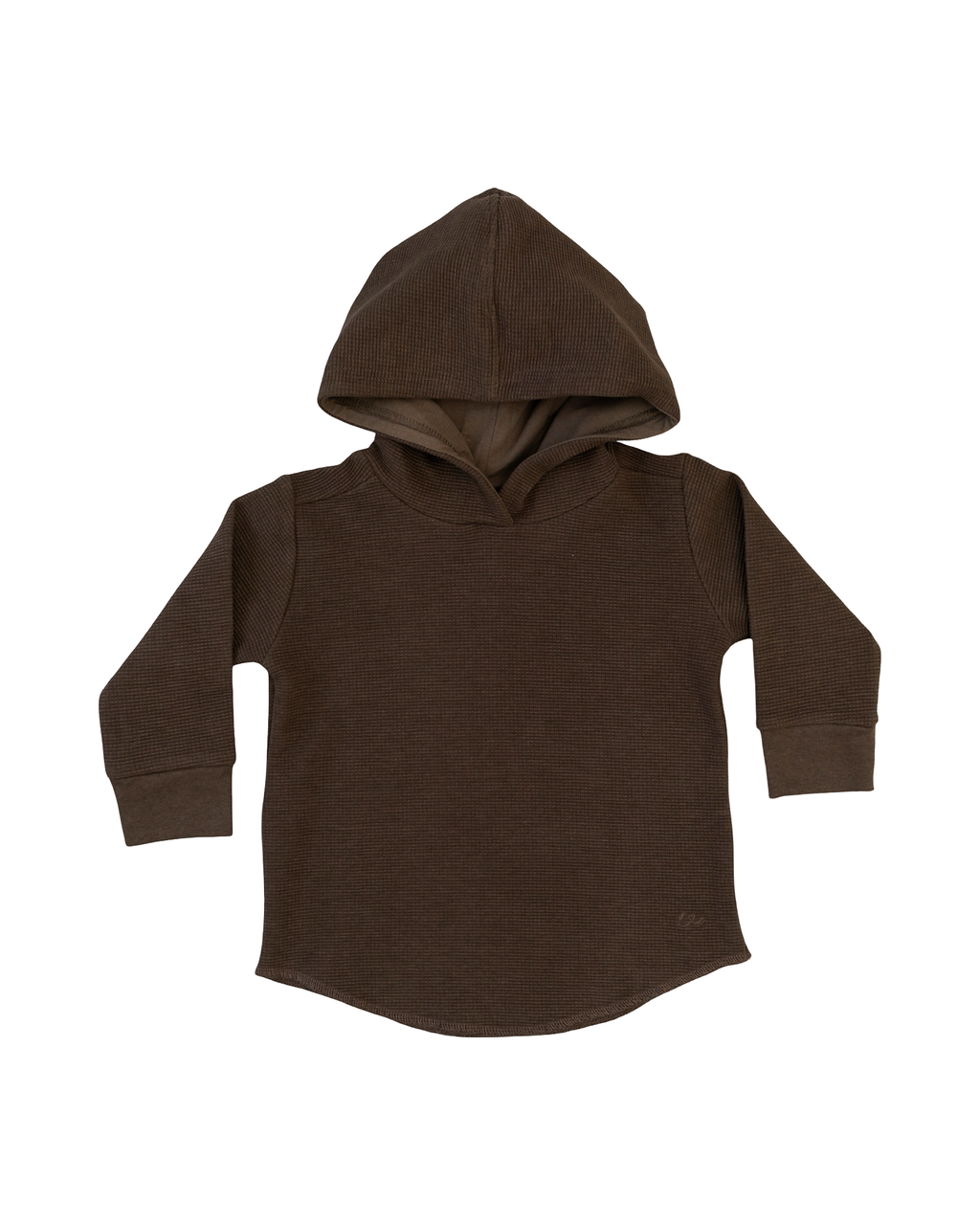 Cocoa Waffle Knit Hooded Pullover Pullover Laree + Co.