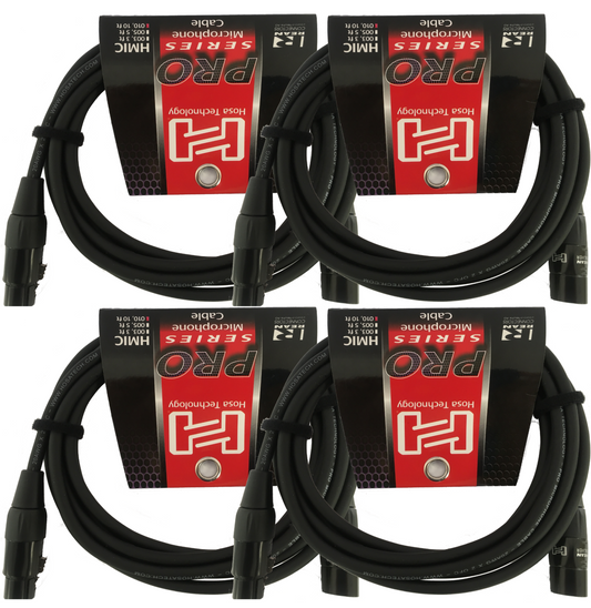 Hosa Pro Neutrik REAN XLR3 Microphone Cable 15 Feet 4 Pack