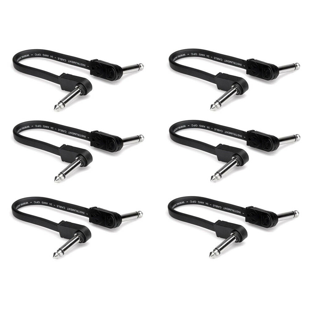 Flat Guitar Patch Cable Molded Right-Angle 6 in Hosa CFP-606
