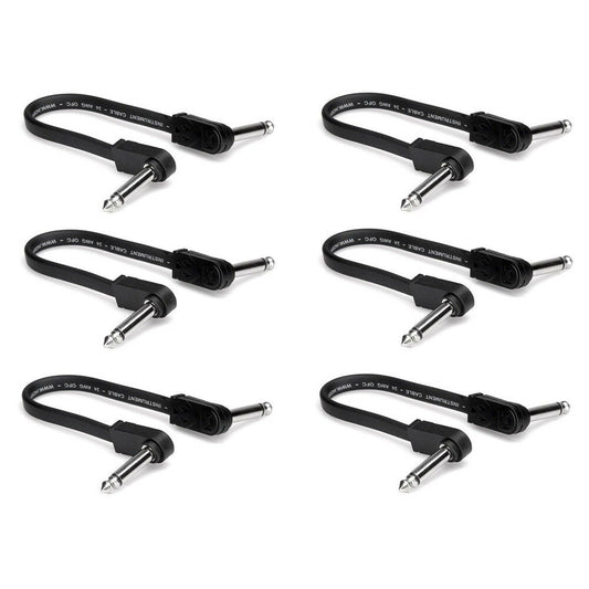 Flat Guitar Patch Cable Molded Right-Angle 6 in Hosa CFP-606