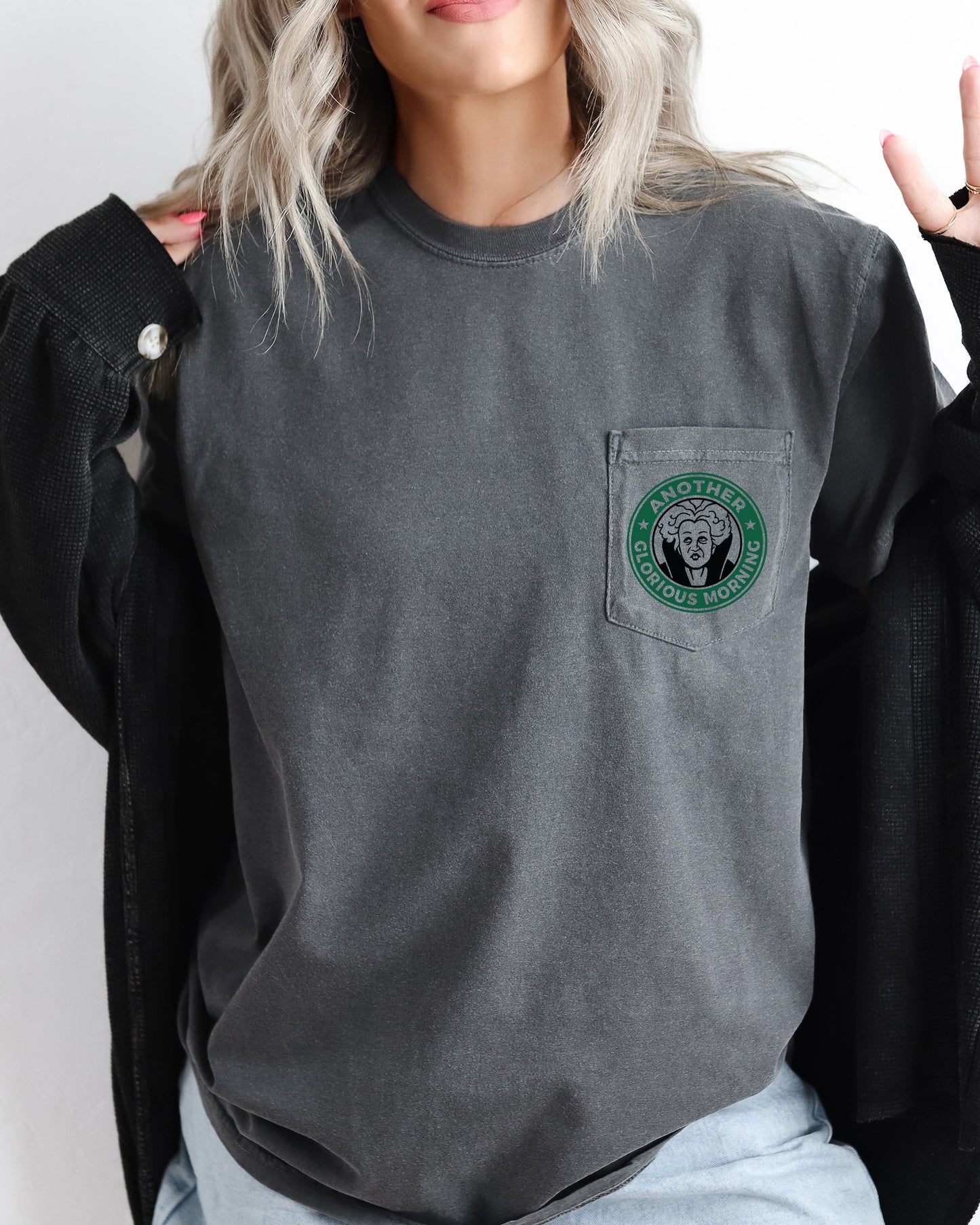 Another Glorious Morning, Witch, Halloween Pocket Tee Comfort Colors T-Shirt