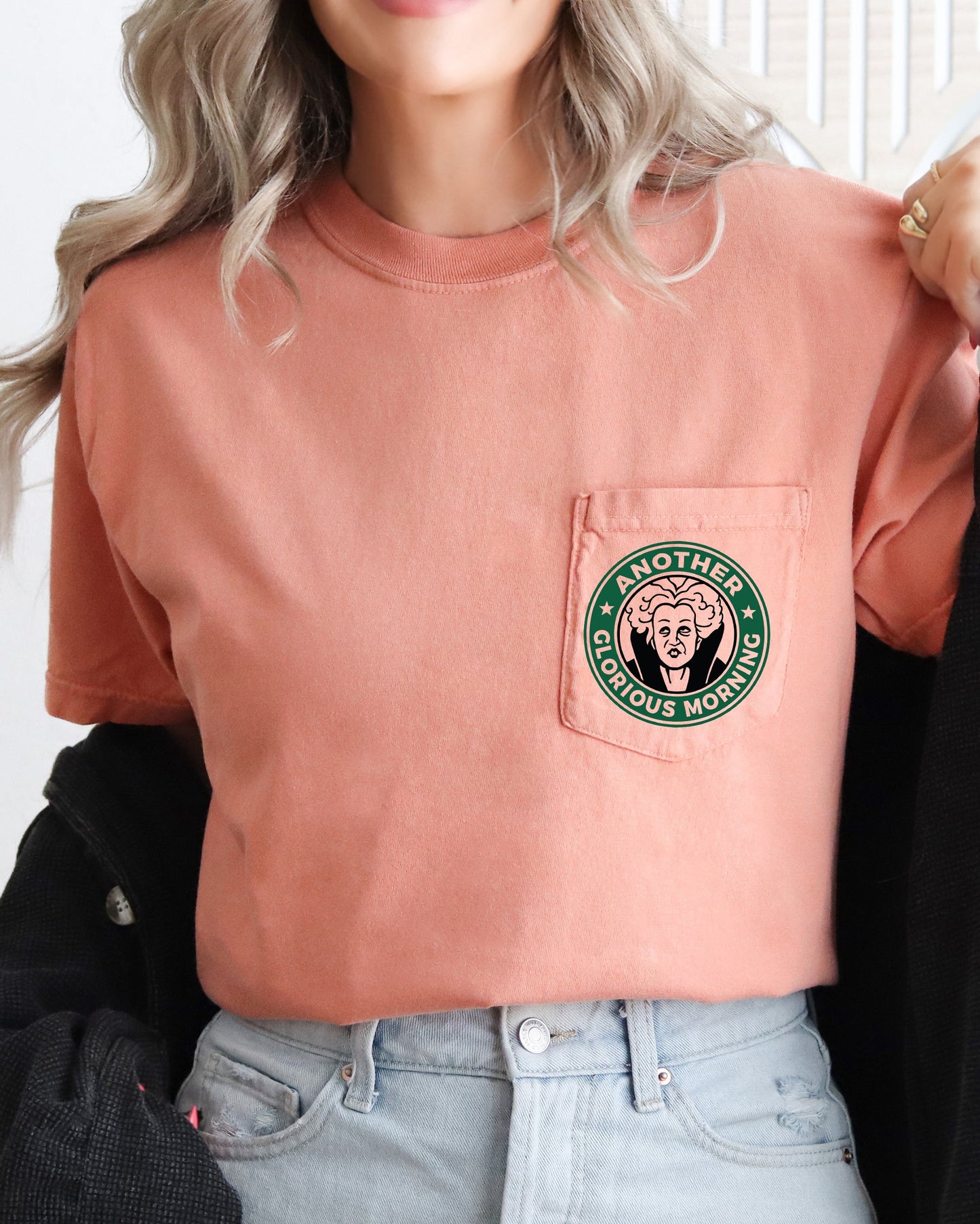 Another Glorious Morning, Witch, Halloween Pocket Tee Comfort Colors T-Shirt