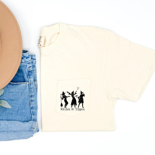 Witches Be Trippin Halloween Pocket Comfort Colors Tshirt