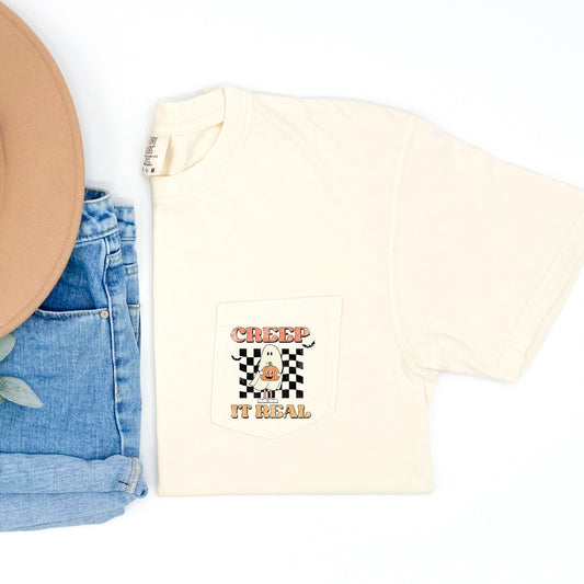 Checked Halloween Pocket Comfort Colors Tshirt Creep It Real