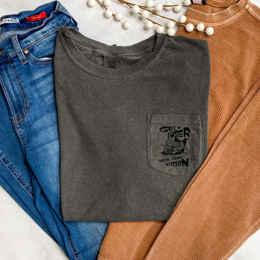 Halloween Pocket Comfort Colors T-shirt Unisex We're Going Witchin'