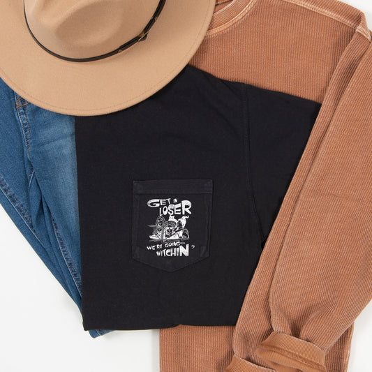 Halloween Pocket Comfort Colors T-shirt We're Going Witchin'