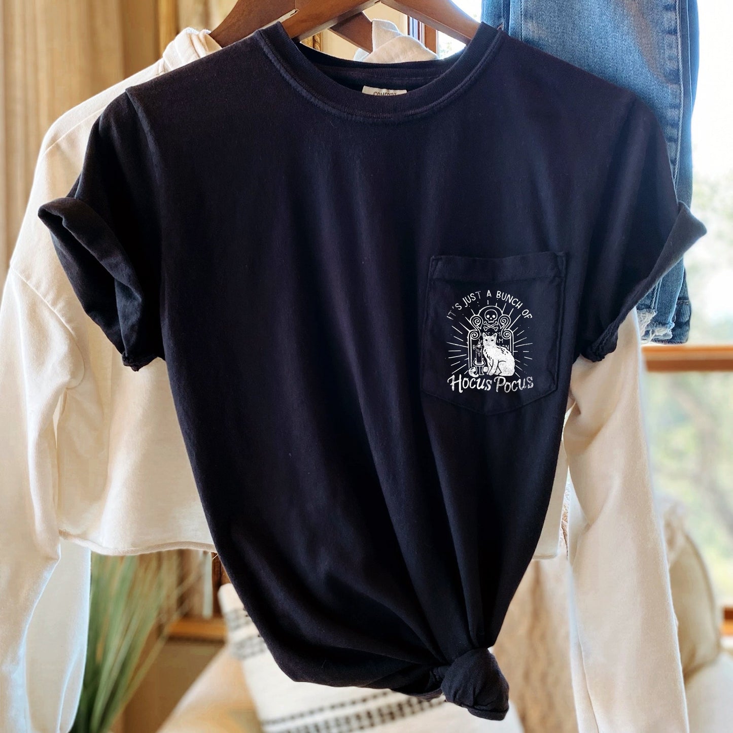 Hocus Pocus Halloween Pocket Comfort Colors T-Shirt