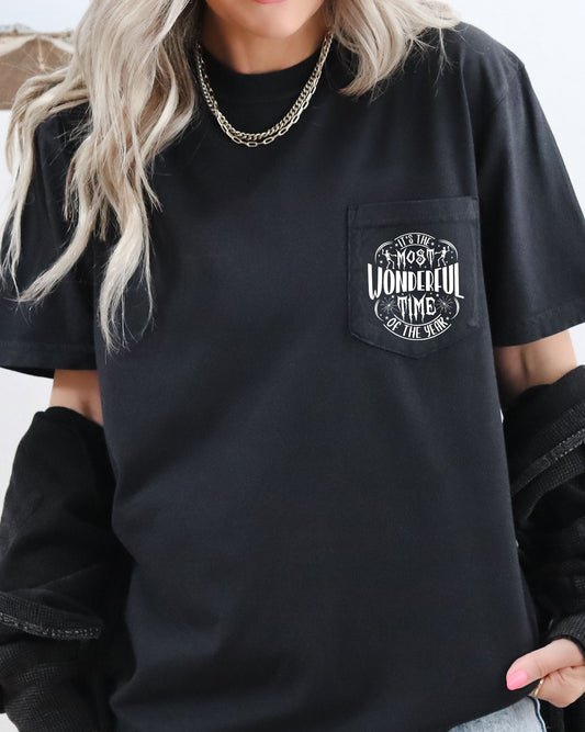 It's The Most Wonderful Time Halloween Pocket Tee Comfort Colors T-Shirt