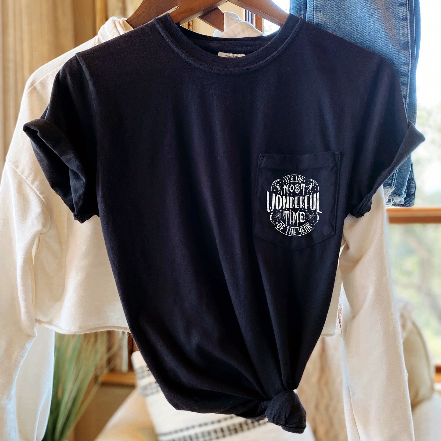 It's The Most Wonderful Time Halloween Pocket Comfort Colors Tshirt