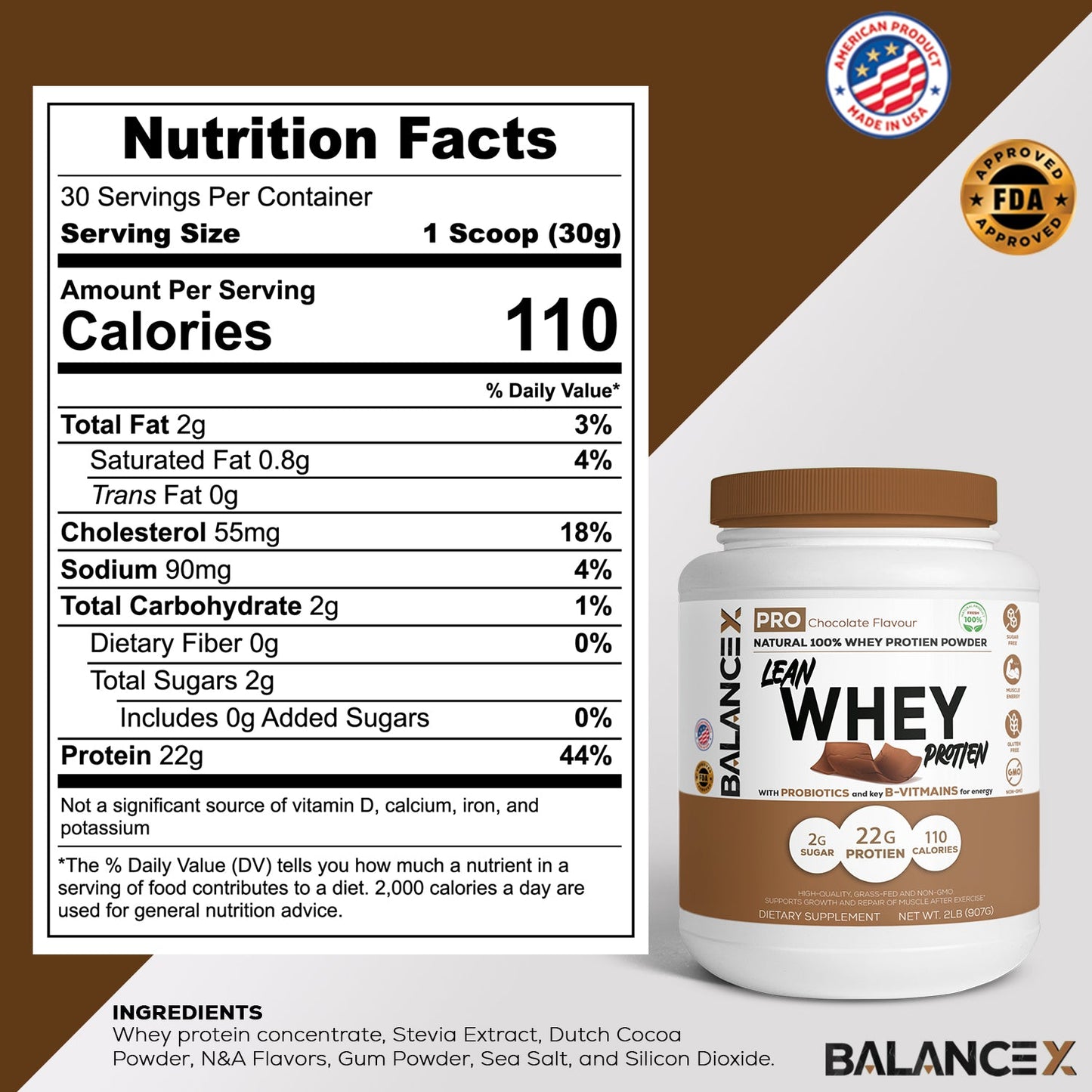 Natural Lean Whey Protein: Sculpt Your Strength (Chocolate) 2LBS - BalanceX Pro