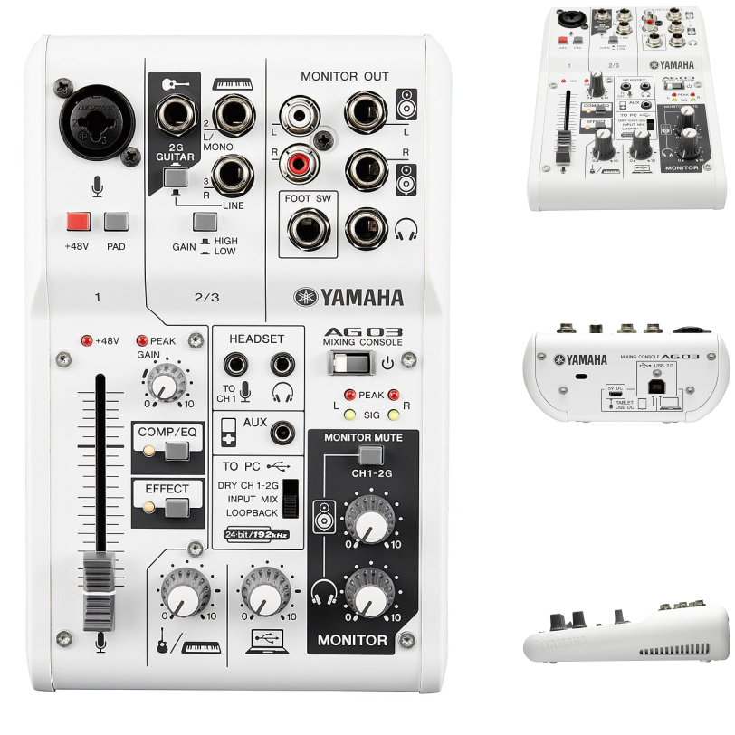 Yamaha AG03 Built-in DSP 3-Channel Studio Live Mixer & USB Audio Interface