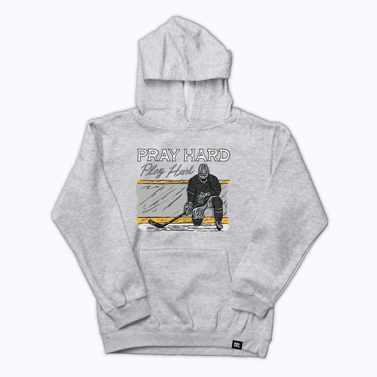 Pray Hard Play Hard Youth Hockey Hoodie