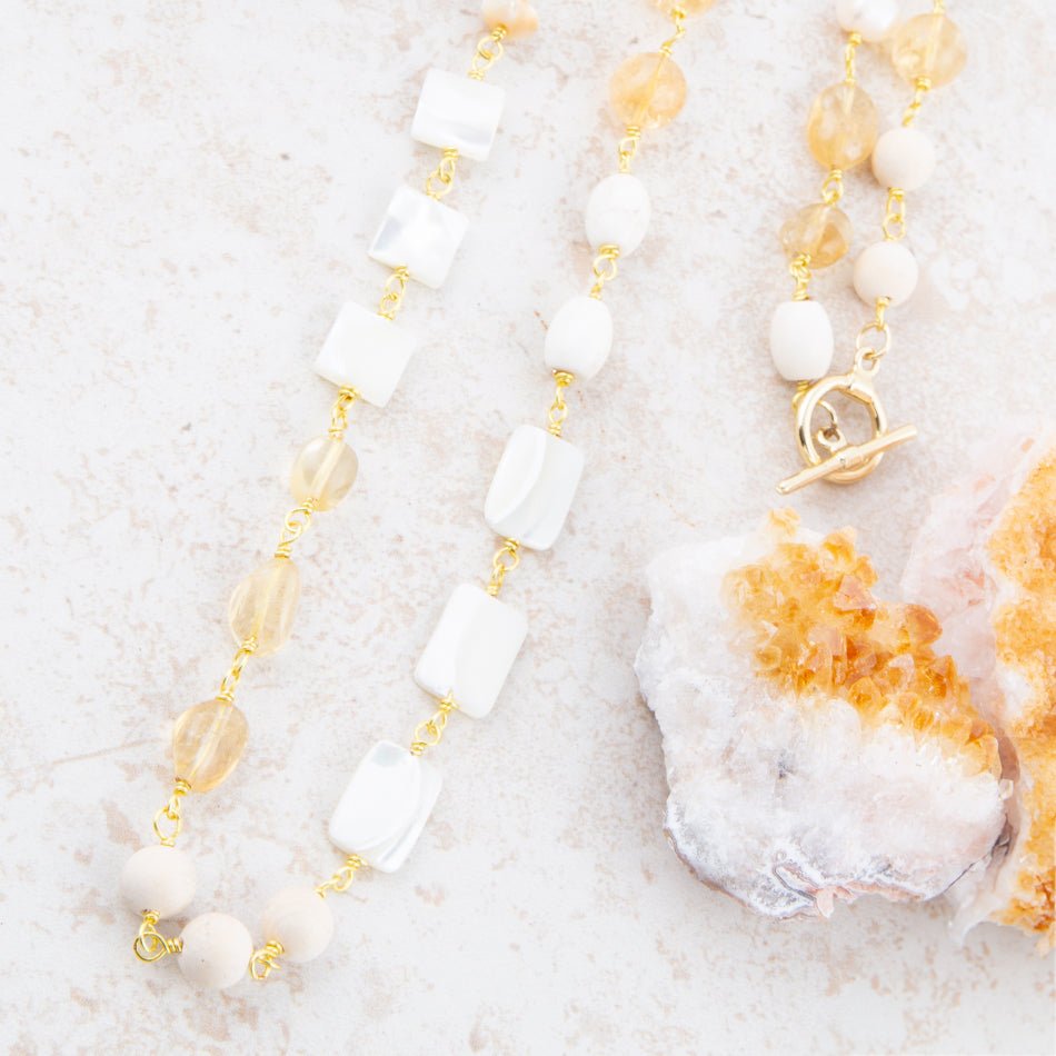 Precious White Pearl and Crystal Necklace