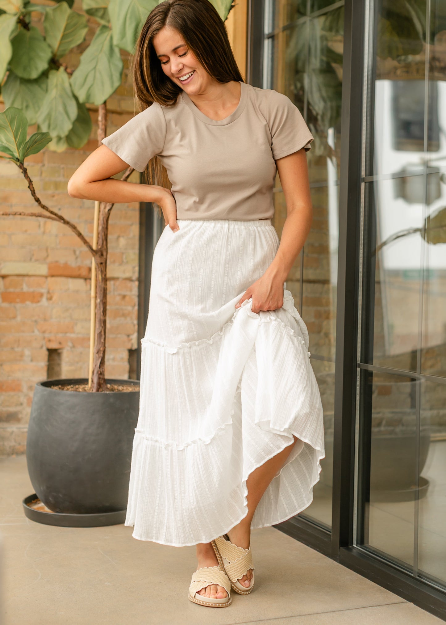 Essential Flutter Sleeve Sand Top Inherit Co.