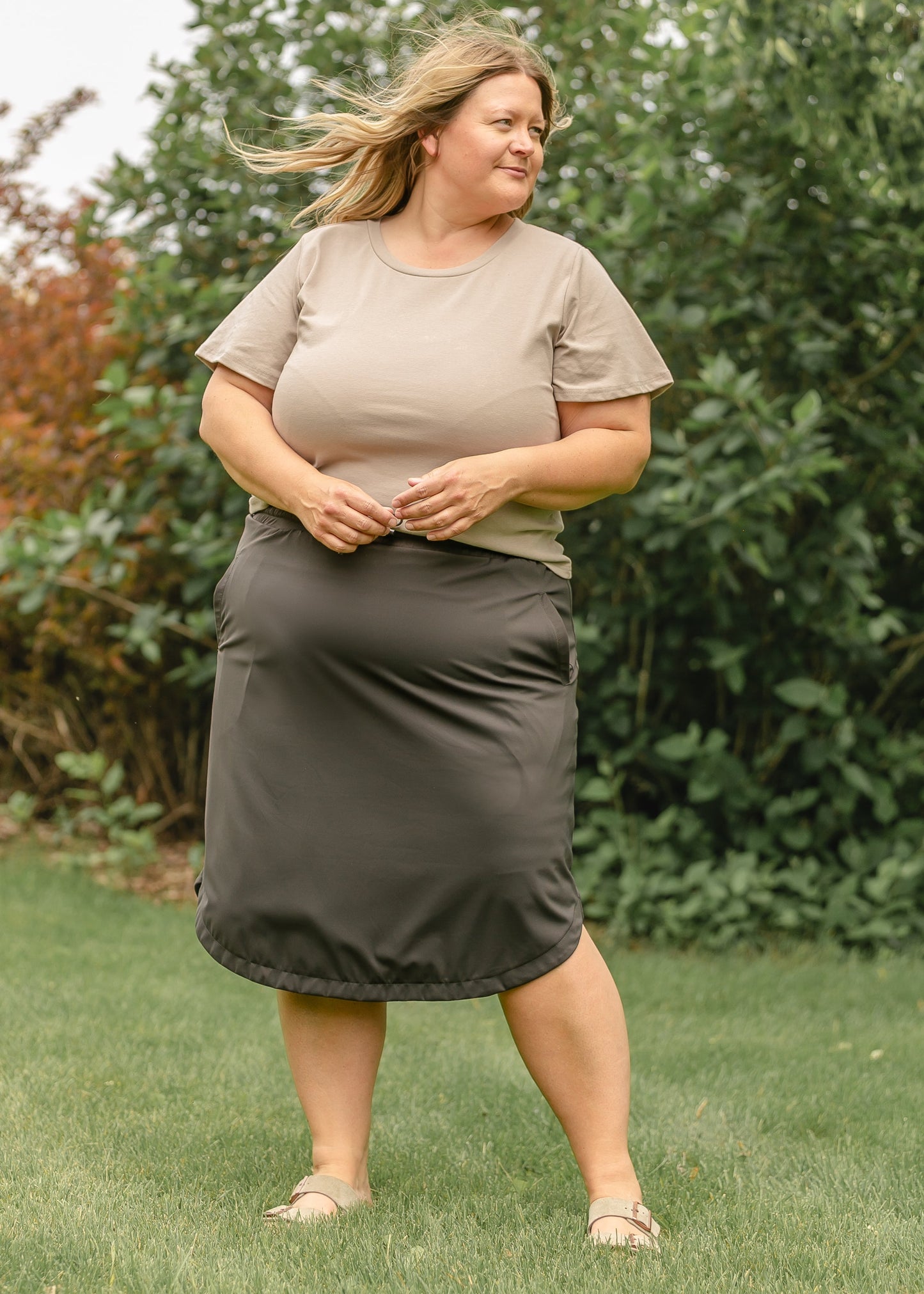 Essential Flutter Sleeve Sand Top Inherit Co.