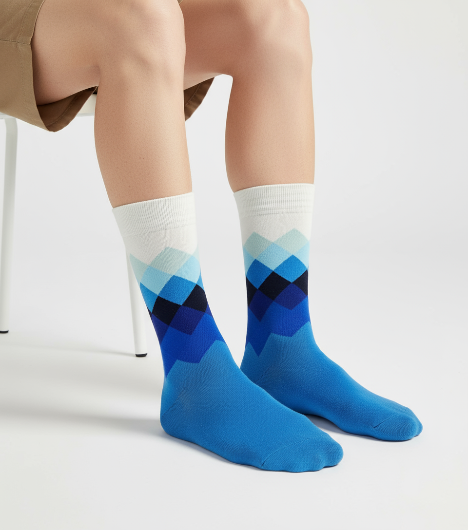 Prestige Azure Gradient Argyle Socks – CityMora