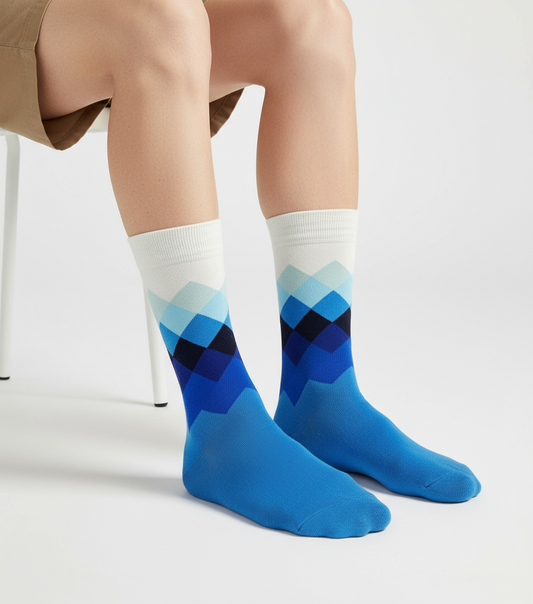 Prestige Azure Gradient Argyle Socks ModSoles