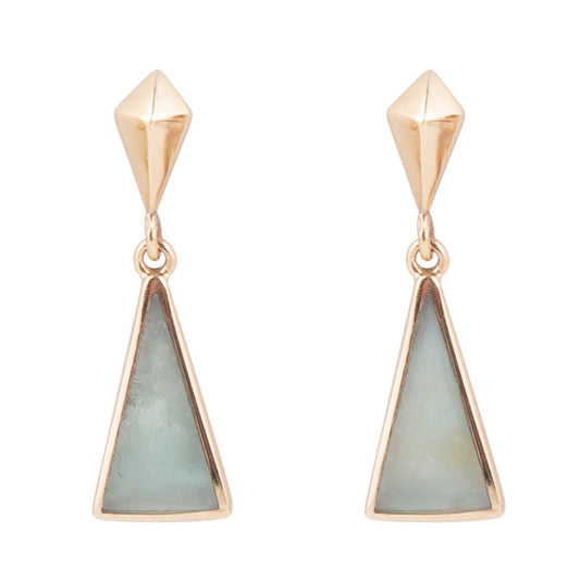 Prism Amazonite and Bronze Post Earrings