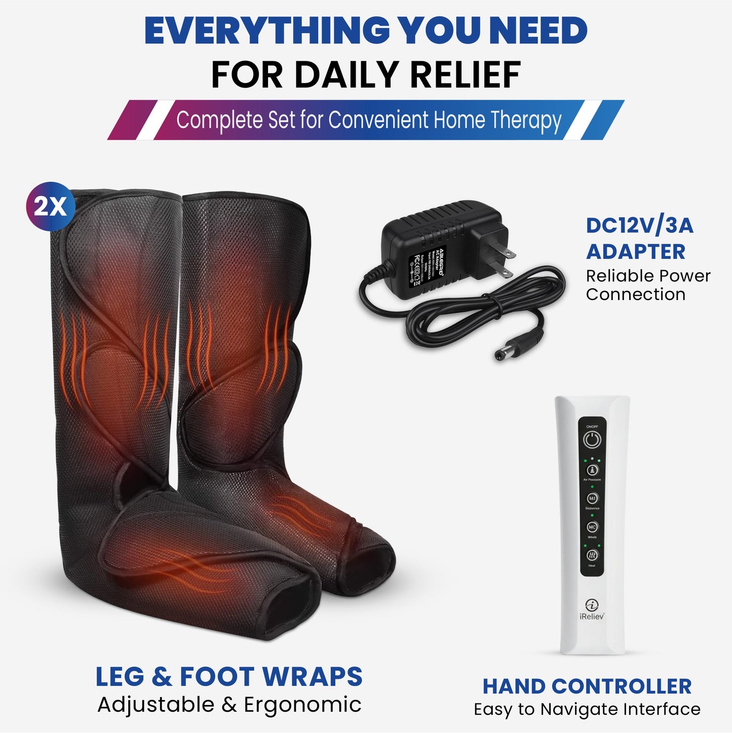 Leg & Foot Air Compression System Relaxable iReliev