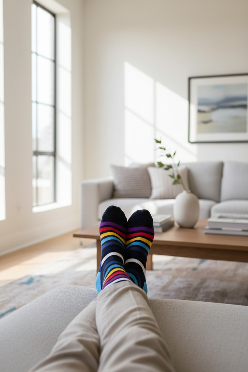 Pulse Stripe Vibrant Stripe Crew Socks ModSoles