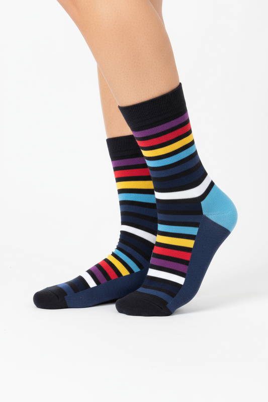 Pulse Stripe Vibrant Stripe Crew Socks ModSoles