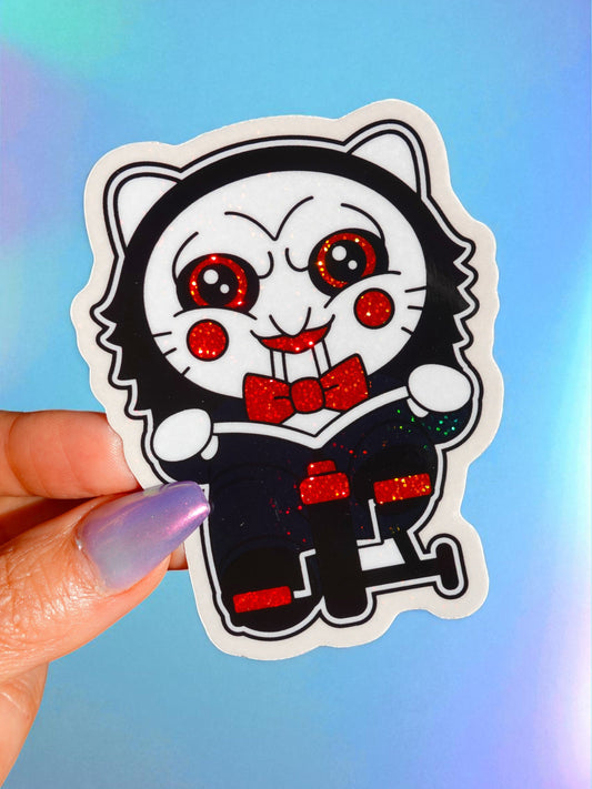 Puppet Chibi Sticker – Cute Horror Glitter Vinyl Halloween Sticker