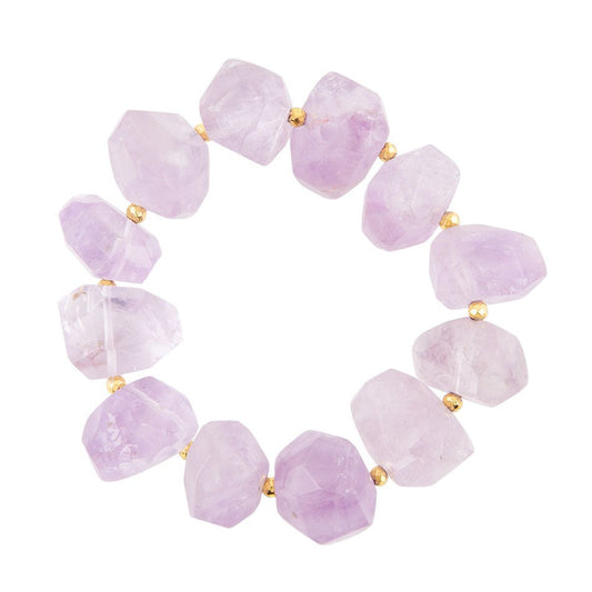 Purple Periwinkle Amethyst Chunky Stretch Bracelet