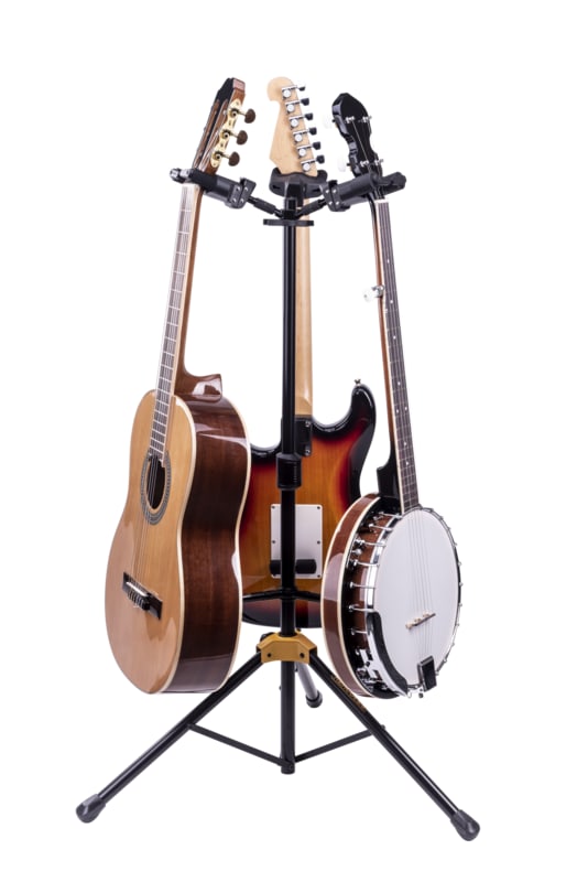 Tri Guitar Stand with Auto Grip System Hercules Stands GS432B PLUS