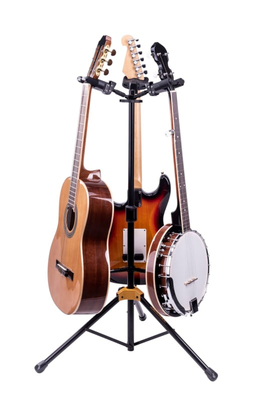Tri Guitar Stand with Auto Grip System Hercules Stands GS432B PLUS