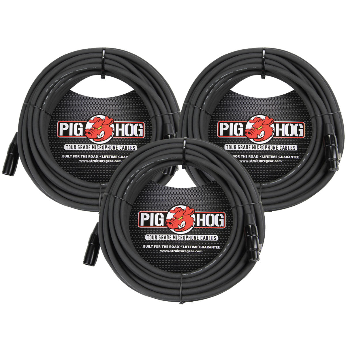 Pig Hog PHM100 8mm High Performance Microphone Mic Cable 3 Pack
