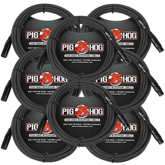 XLR High Performance Black & White Microphone Cable 20 Ft Pig Hog