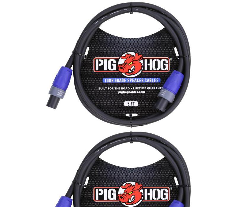Pig Hog 14 Gauge 5ft Speaker Cable Speakon To Speakon PHSC5SPK