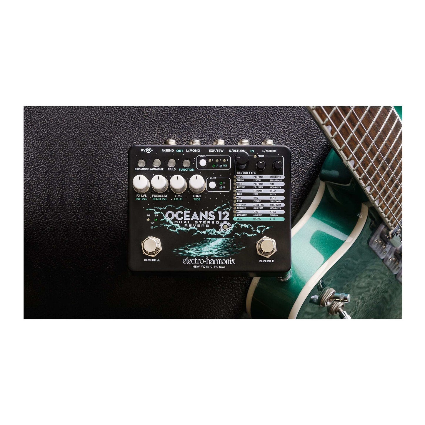 New - Electro Harmonix Oceans 12 Dual Stereo Reverb Pedal