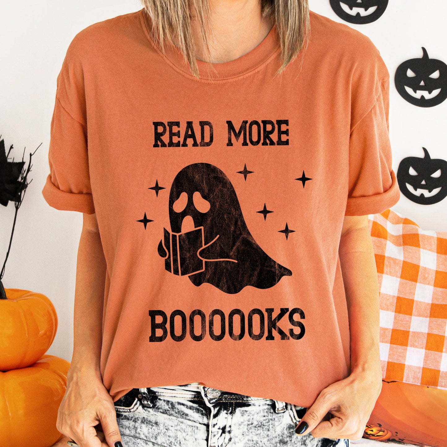 Read More Books Retro Halloween Comfort Colors Tshirt