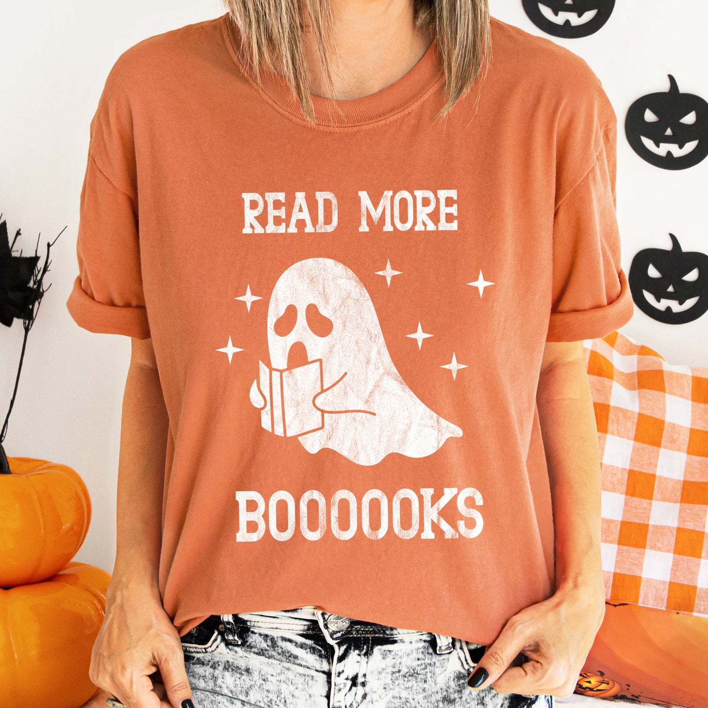 Read More Books Retro Halloween Comfort Colors Tshirt