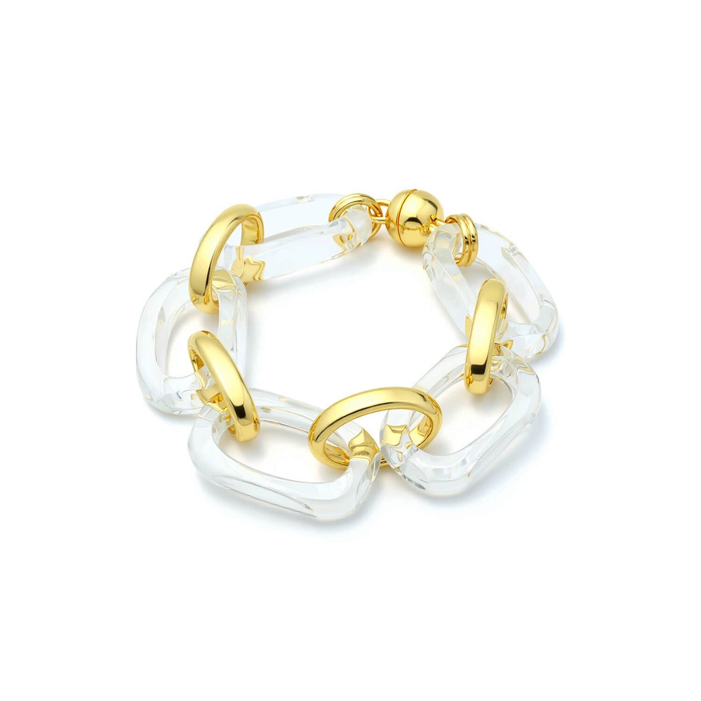 Clear Rectangle Lucite Bracelet Magnetic Clasp Link Bracelet