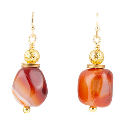 Red Agate Drop Earrings