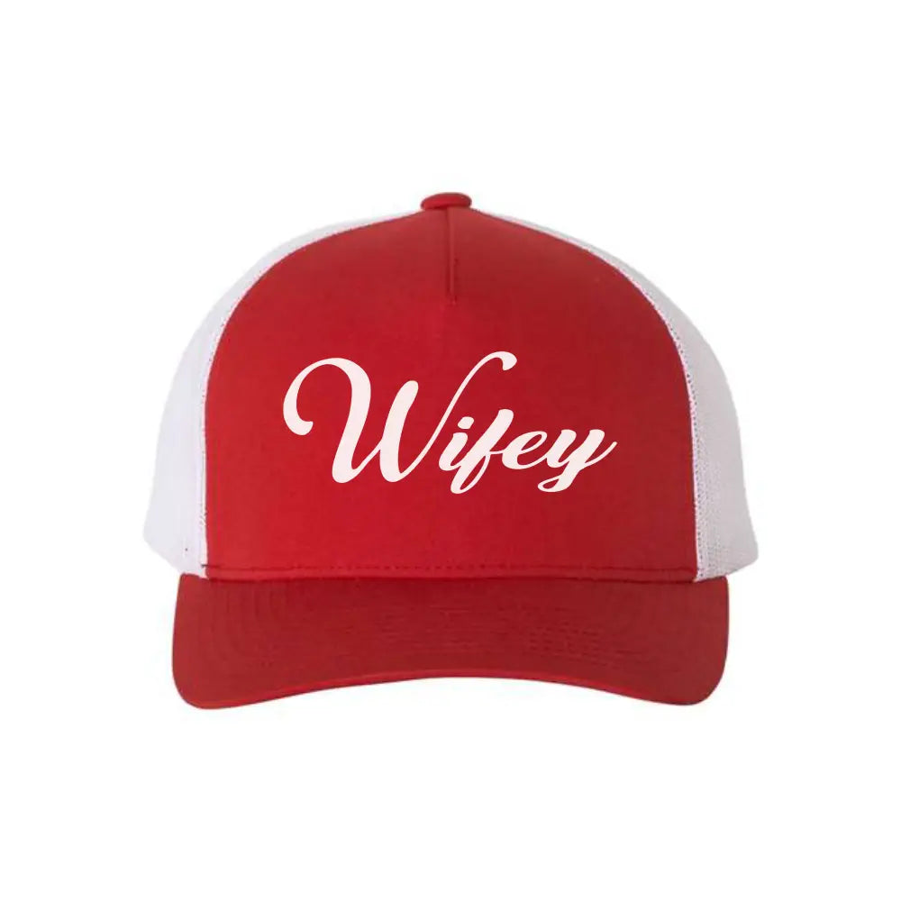 Embroidered Wifey Mesh Trucker Hat Classic Snapback Cap