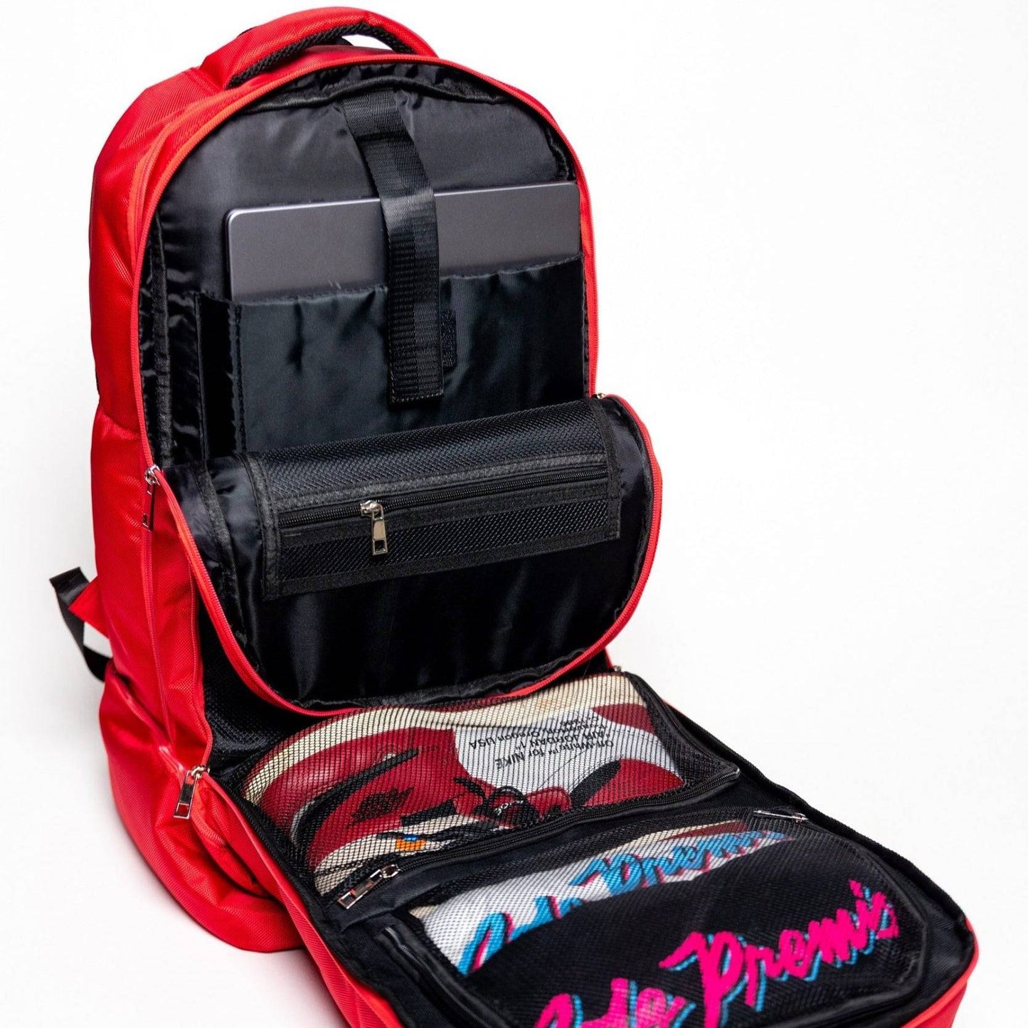 Red Polyester Carry-On Backpack TSA Approved Sole Premise