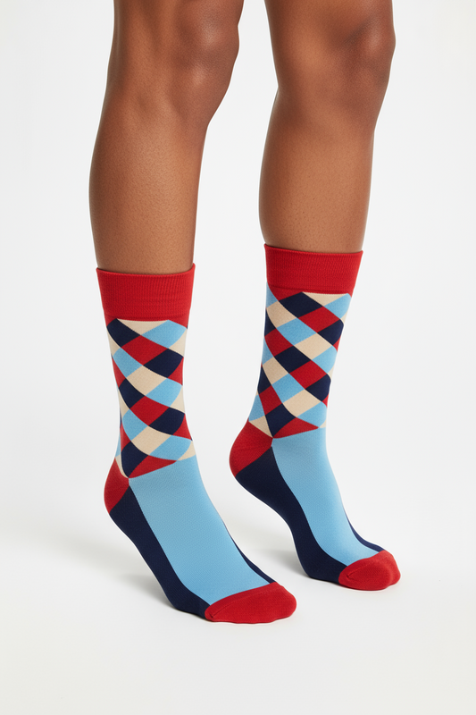Retro Riot Bold Argyle Socks ModSoles