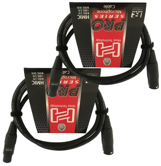 Hosa Pro Microphone Cable 5 Feet 2 Pack Neutrik REAN Connectors HMIC-005