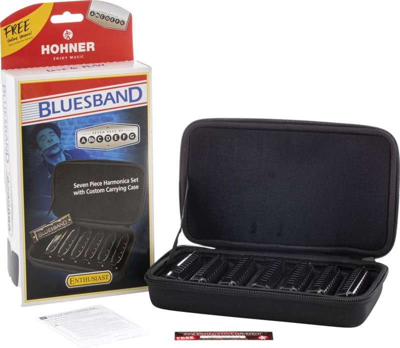 Hohner Blues Band Key Set Diatonic Harmonica 7-pack