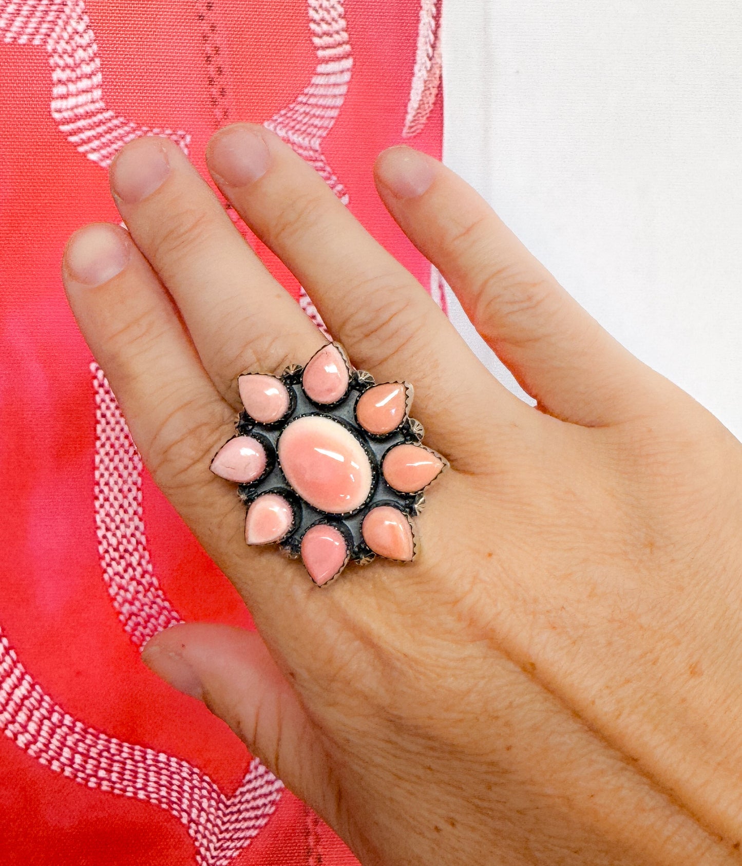 Pink Conch Starburst Ring