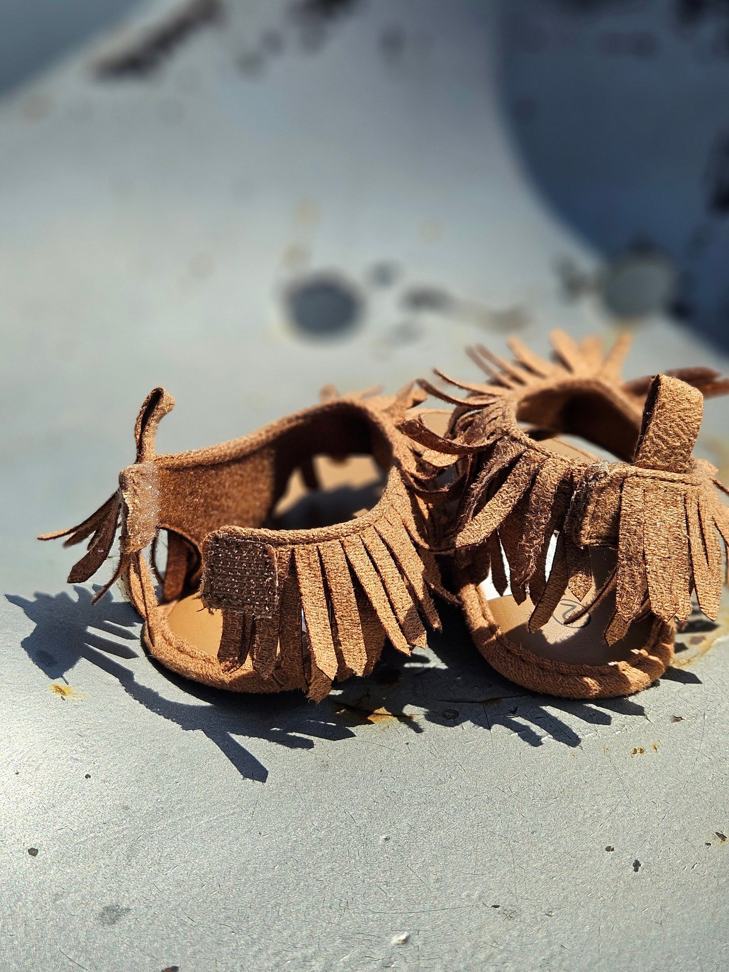 Fringe Soft Sole Velcro Closure Sandals Country Chic Baby Co